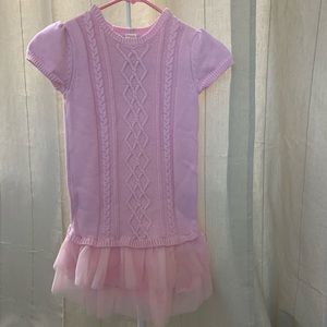 Gymboree Pink Knit Dress with Tutu Skirt